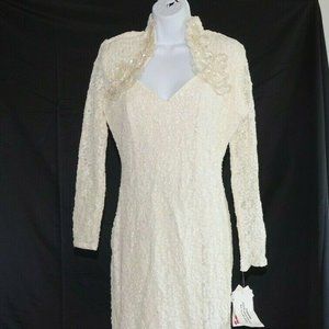 Vintage Susan Roselli Vijack Dress 12 Lace Pearls